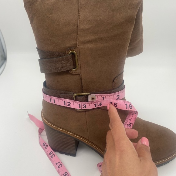 Viviaan womens pull on lug sole knee-high boots - Picture 7 of 8